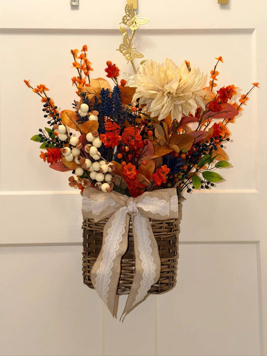 Rustic Autumn Harvest Bouquet Door Hanger