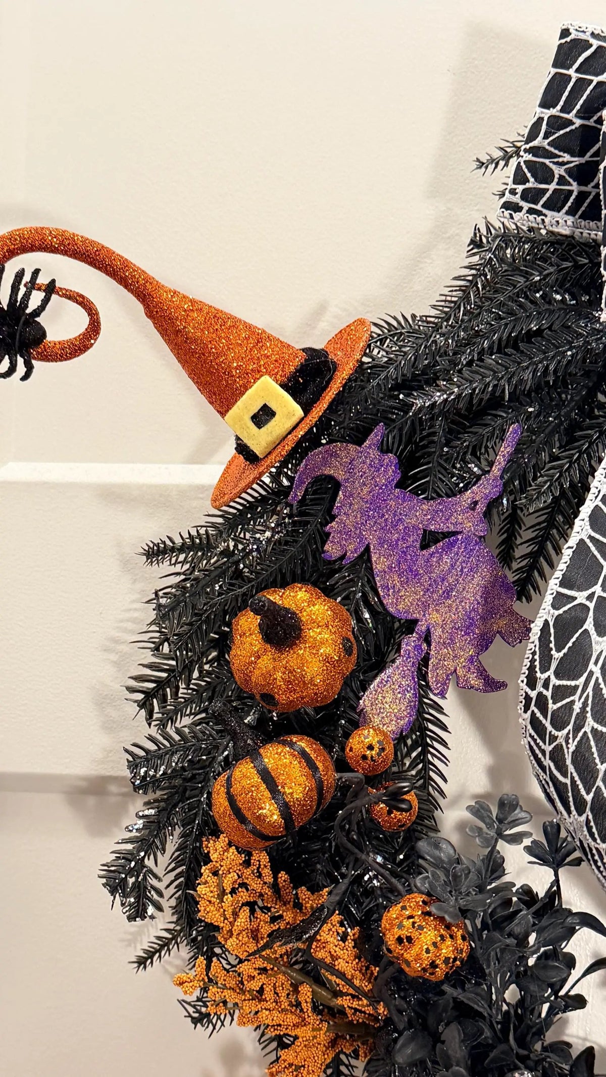 Witch Hat, Ghosts, Black Cat, Pumpkins & Glitter Bat