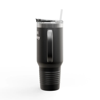 Printify 40oz Insulated Travel Mug with Handle – Customizable Big Tumbler for Road Trips & Daily Hydration - Travel Mugs Mug