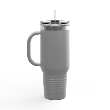 Printify 40oz Insulated Travel Mug with Handle – Customizable Big Tumbler for Road Trips & Daily Hydration - Travel Mugs Mug