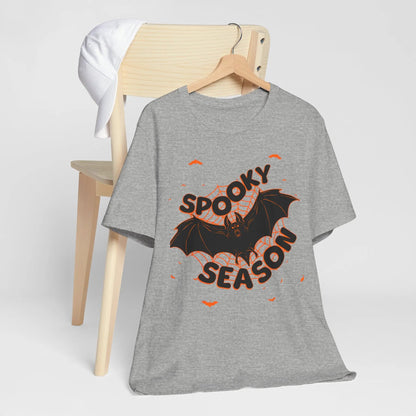Printify Spooky Season Bat Graphic Halloween Tshirt Lightweight Soft Tee - T-Shirts T-Shirt