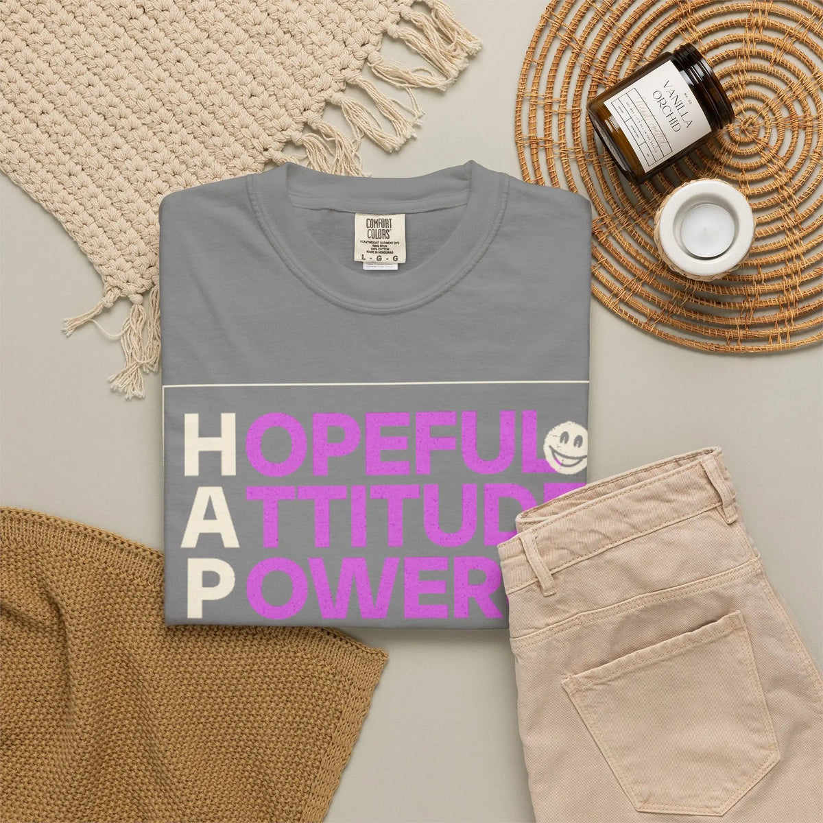 Printify Hopeful Attitude Powers Positive Yields T-Shirt - T-Shirts T-Shirt