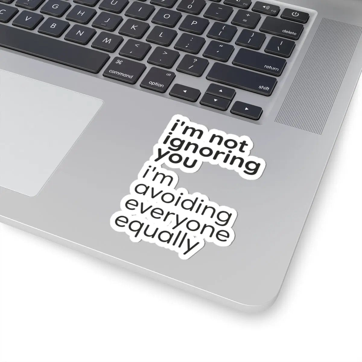 Printify i'm not ignoring you i'm avoiding everyone equally Sticker | Grumpy Humor, Sarcastic Laptop Decal - Decorative Stickers Paper products