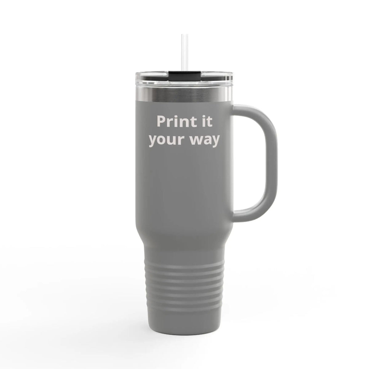 Printify 40oz Insulated Travel Mug with Handle – Customizable Big Tumbler for Road Trips & Daily Hydration - Travel Mugs Mug