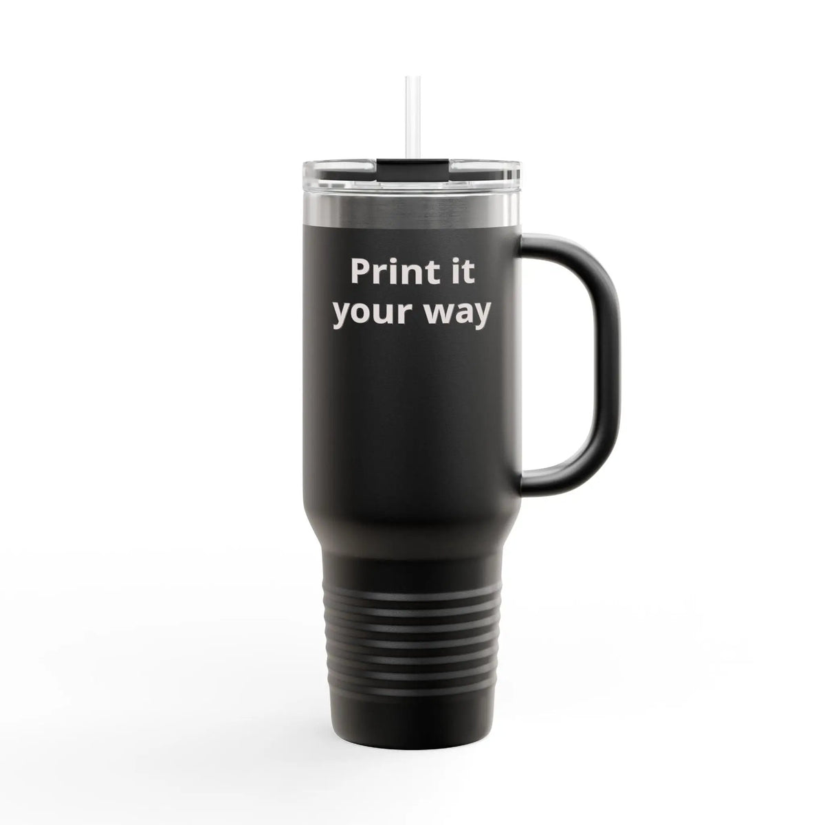Printify 40oz Insulated Travel Mug with Handle – Customizable Big Tumbler for Road Trips & Daily Hydration - Travel Mugs Mug