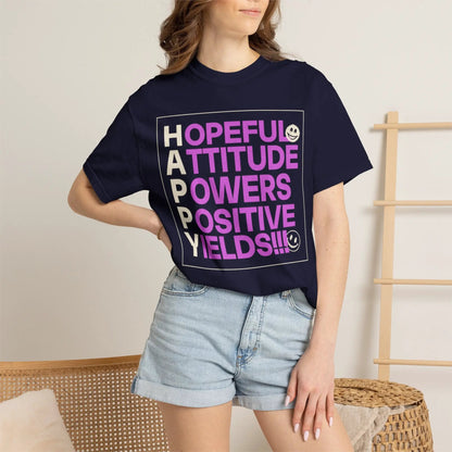 Printify Hopeful Attitude Powers Positive Yields T-Shirt - T-Shirts T-Shirt
