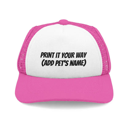 Printify Custom Pet Name Trucker Hat - Personalized Dog Foam Cap - Trucker Hats Hats