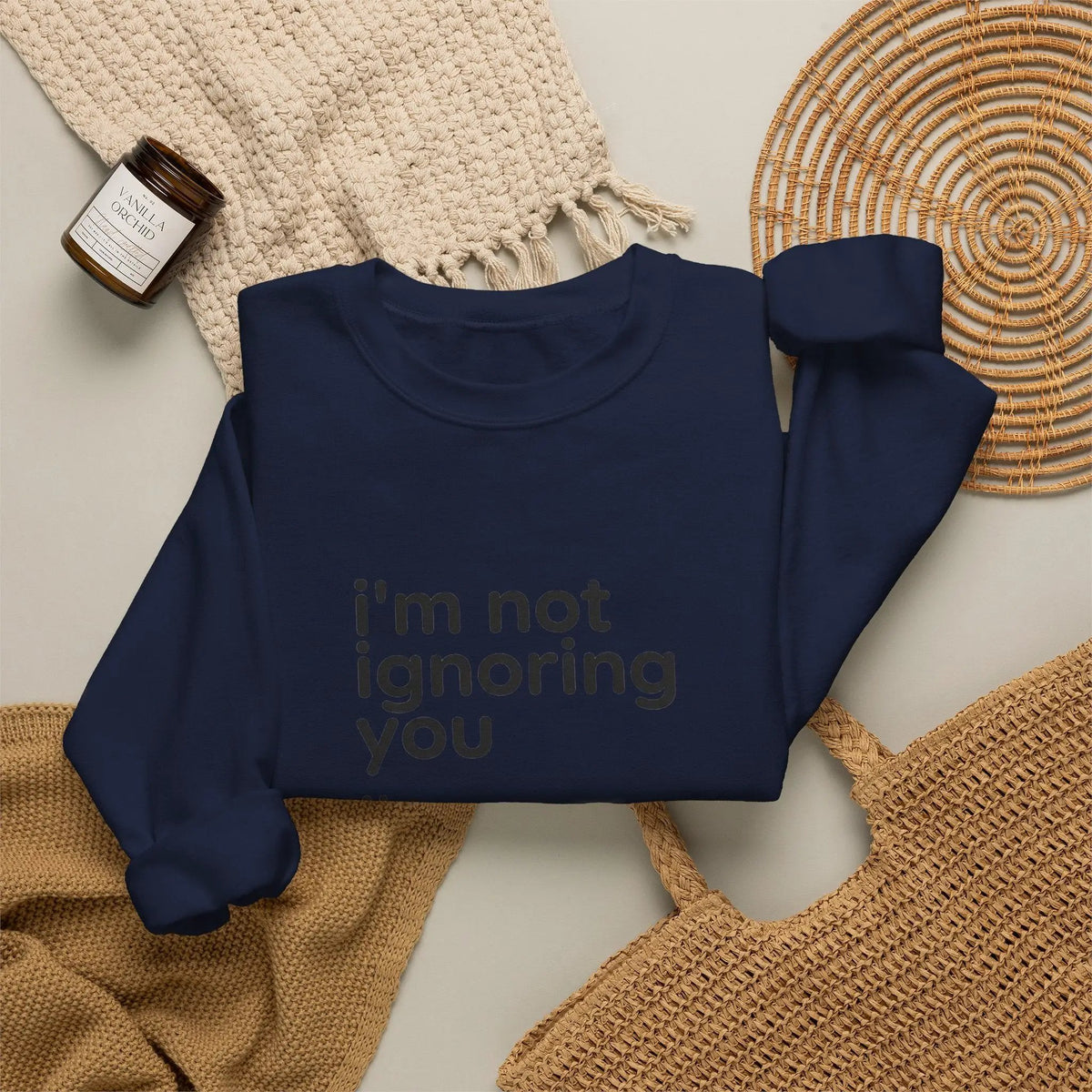 Printify i'm not ignoring you i'm avoiding everyone equally Sweatshirt | Grumpy Humor, Deadpan Text - Sweatshirts Sweatshirt