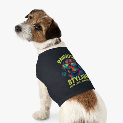 Printify Pawsitive Stylish Pet Tank - "Chillin' Like a Canine Villain" Neon Dog Tee - Pet Apparel Pets
