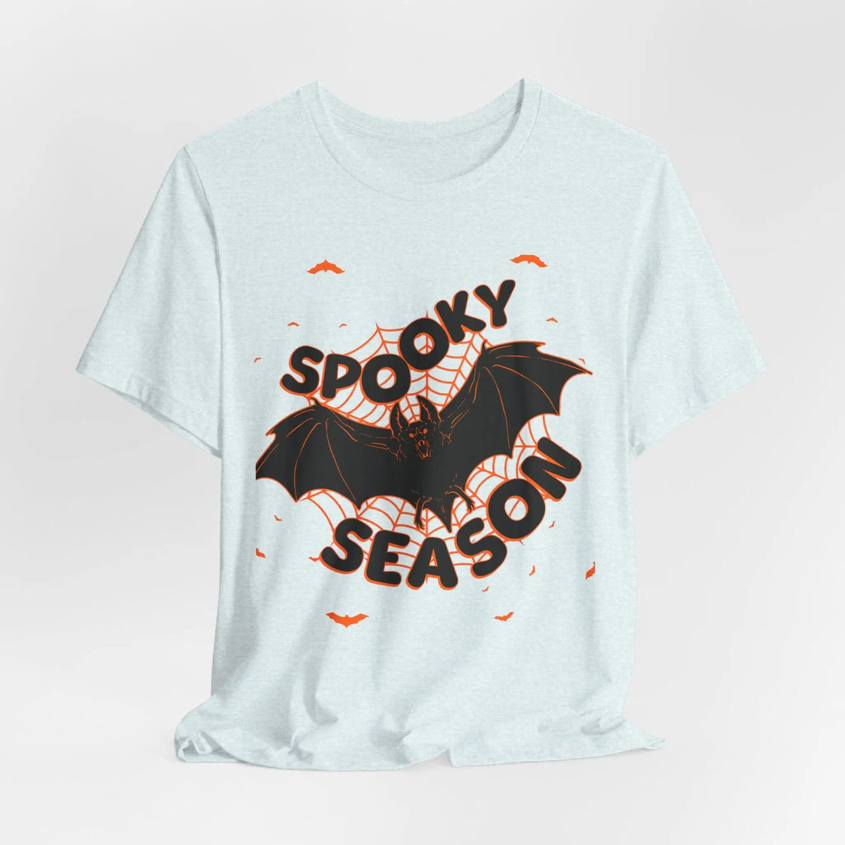 Printify Spooky Season Bat Graphic Halloween Tshirt Lightweight Soft Tee - T-Shirts T-Shirt