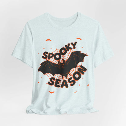 Printify Spooky Season Bat Graphic Halloween Tshirt Lightweight Soft Tee - T-Shirts T-Shirt