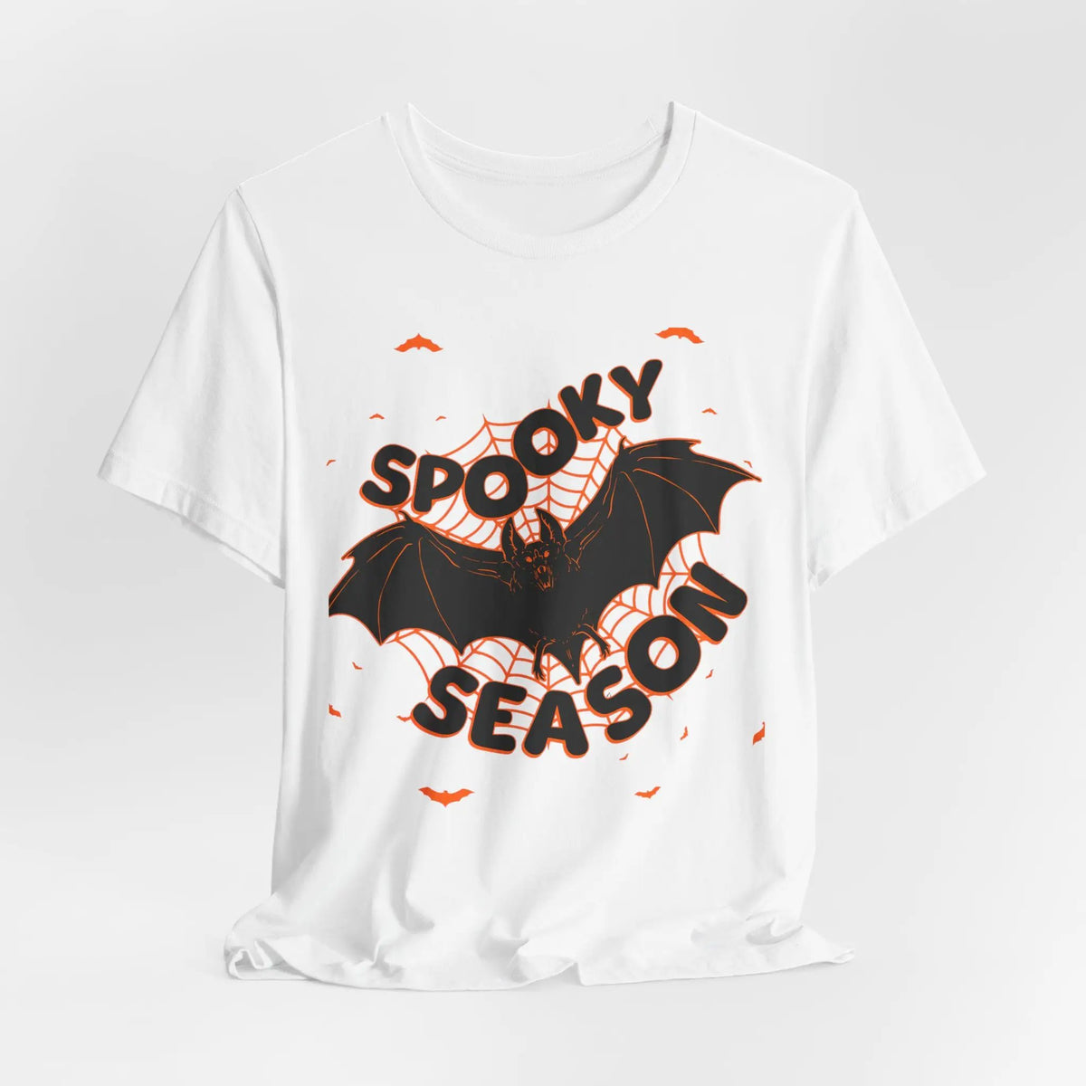 Printify Spooky Season Bat Graphic Halloween Tshirt Lightweight Soft Tee - T-Shirts T-Shirt