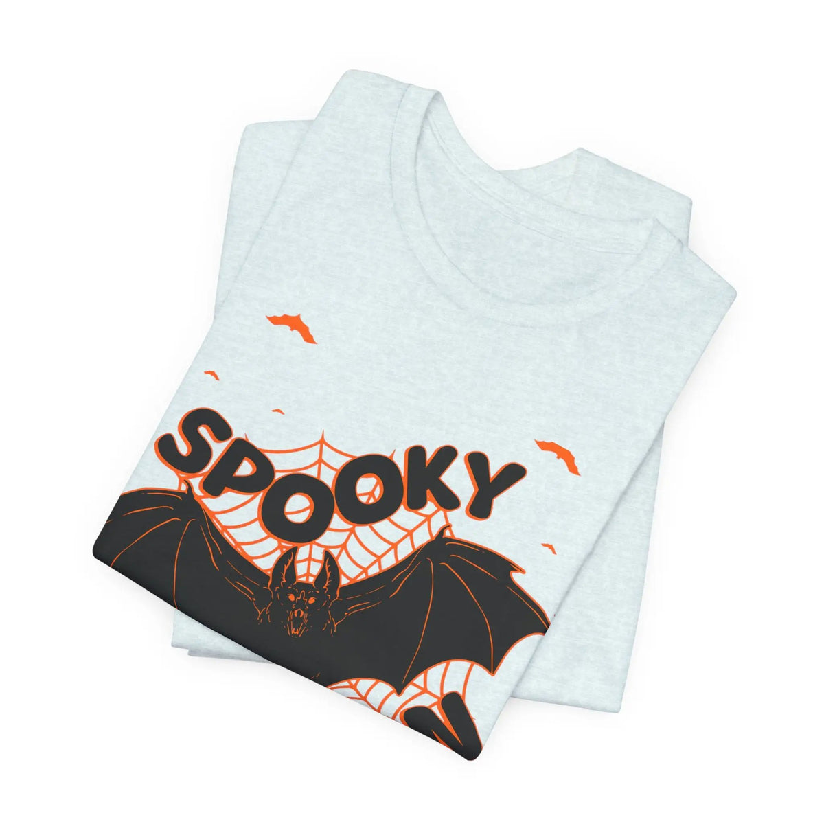 Printify Spooky Season Bat Graphic Halloween Tshirt Lightweight Soft Tee - T-Shirts T-Shirt