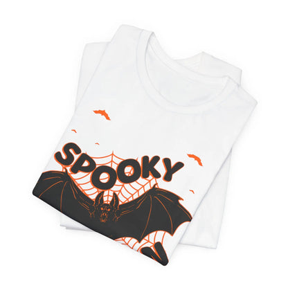 Printify Spooky Season Bat Graphic Halloween Tshirt Lightweight Soft Tee - T-Shirts T-Shirt