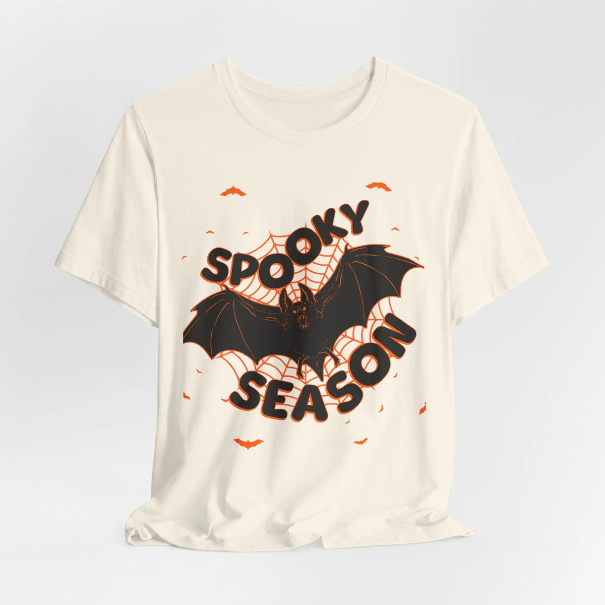 Printify Spooky Season Bat Graphic Halloween Tshirt Lightweight Soft Tee - T-Shirts T-Shirt