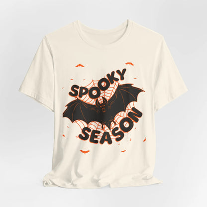 Printify Spooky Season Bat Graphic Halloween Tshirt Lightweight Soft Tee - T-Shirts T-Shirt