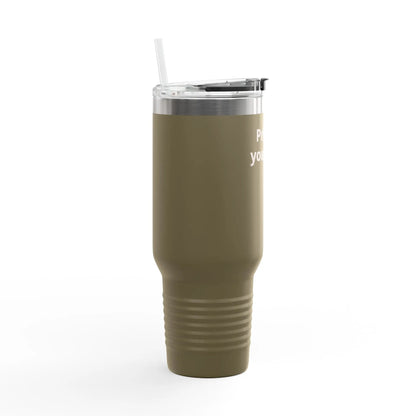 Printify 40oz Insulated Travel Mug with Handle – Customizable Big Tumbler for Road Trips & Daily Hydration - Travel Mugs Mug