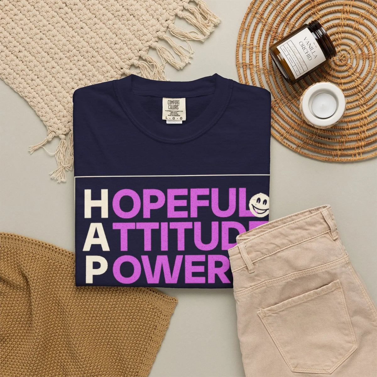 Printify Hopeful Attitude Powers Positive Yields T-Shirt - T-Shirts T-Shirt