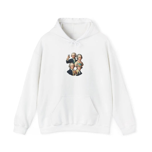 Printify Founding Fathers Portrait Hoodie | History Humor, Museum Nerd - Hoodies Hoodie