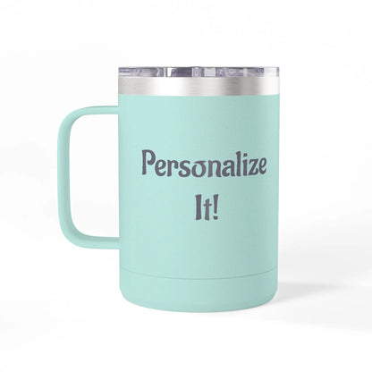 Printify 15oz White Travel Mug Tumbler — Minimalist Insulated Coffee Mug - Tumblers Mug