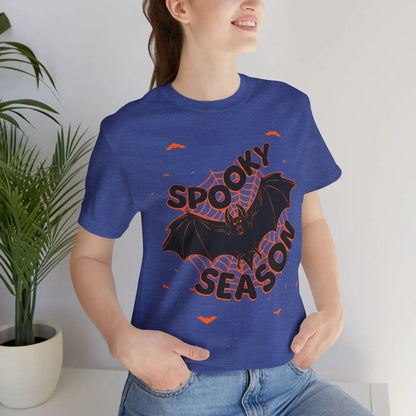 Printify Spooky Season Tee — Bat Halloween Graphic T-Shirt - T-Shirts T-Shirt