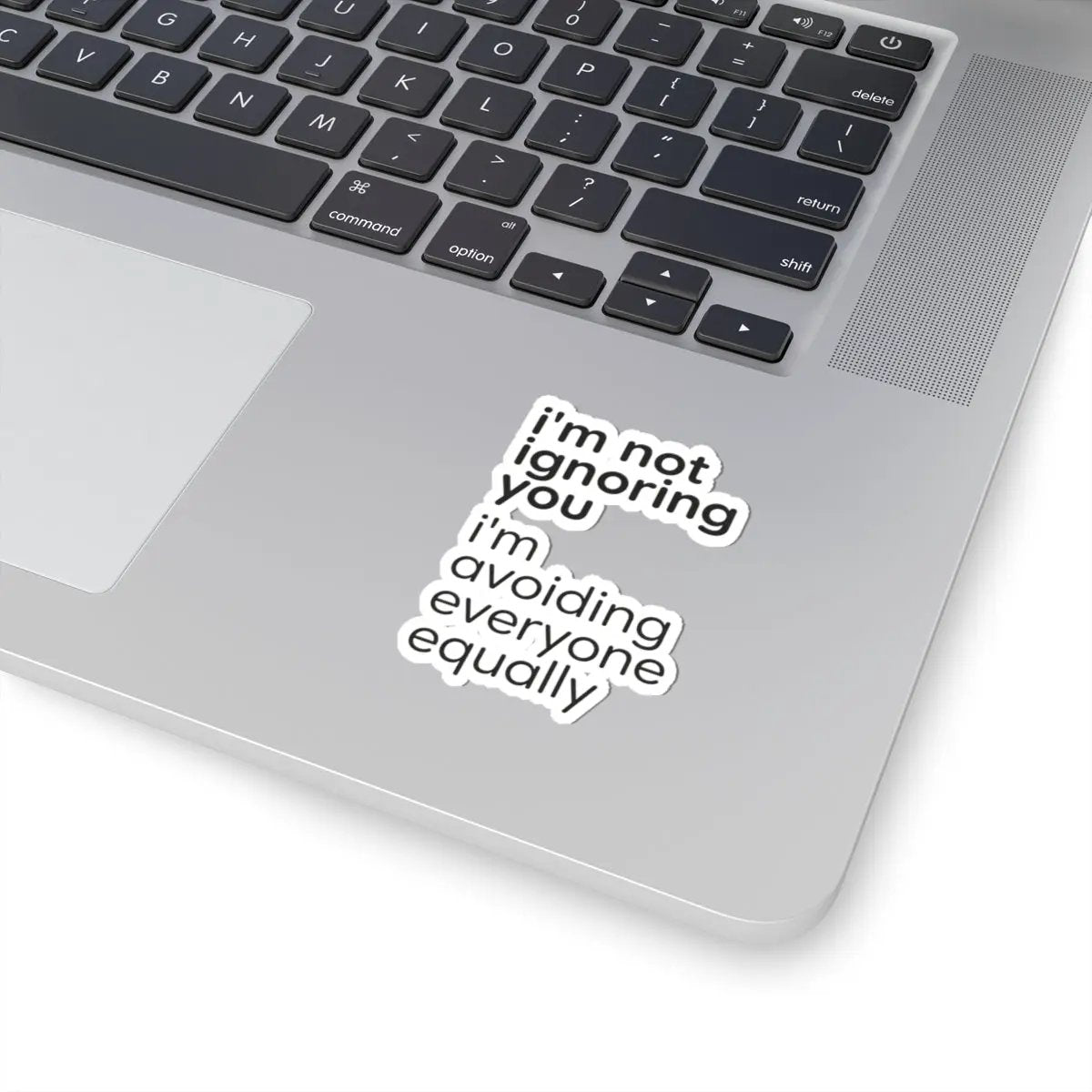 Printify i'm not ignoring you i'm avoiding everyone equally Sticker | Grumpy Humor, Sarcastic Laptop Decal - Decorative Stickers Paper products