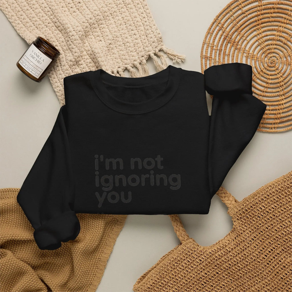 Printify i'm not ignoring you i'm avoiding everyone equally Sweatshirt | Grumpy Humor, Deadpan Text - Sweatshirts Sweatshirt