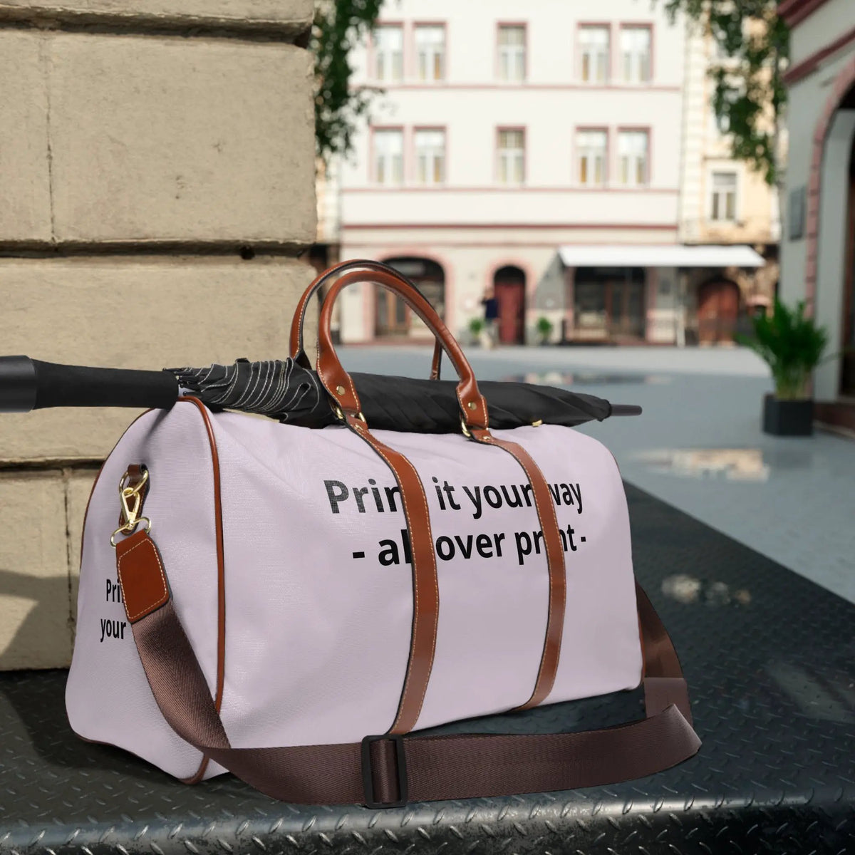 Printify Custom Waterproof Travel Bag — Personalized 'Print it your way' Duffle for Weekend Getaways & Beach Trips - Shoulder Bags Bags