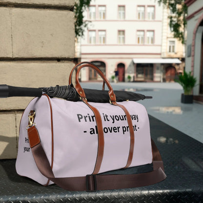 Printify Custom Waterproof Travel Bag — Personalized 'Print it your way' Duffle for Weekend Getaways & Beach Trips - Shoulder Bags Bags