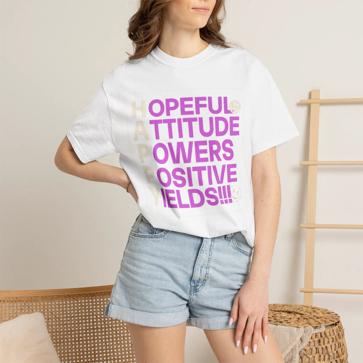 Printify Hopeful Attitude Powers Positive Yields T-Shirt - T-Shirts T-Shirt