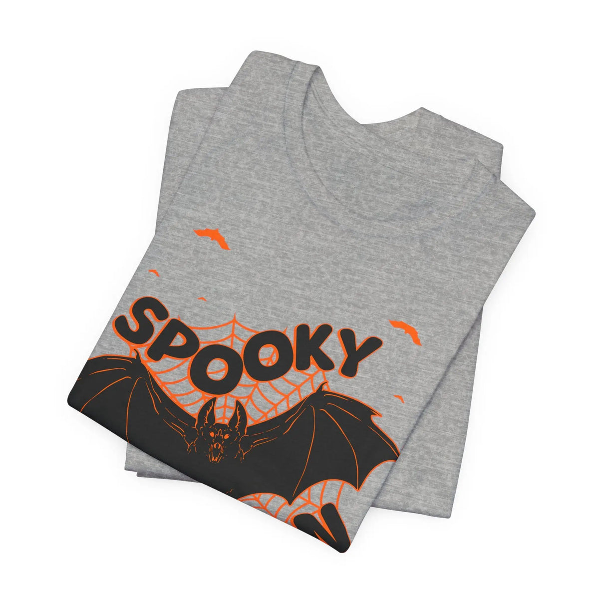 Printify Spooky Season Bat Graphic Halloween Tshirt Lightweight Soft Tee - T-Shirts T-Shirt