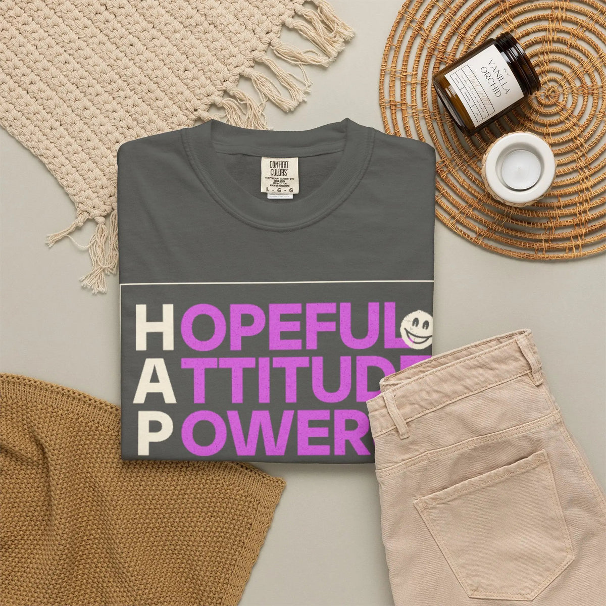 Printify Hopeful Attitude Powers Positive Yields T-Shirt - T-Shirts T-Shirt