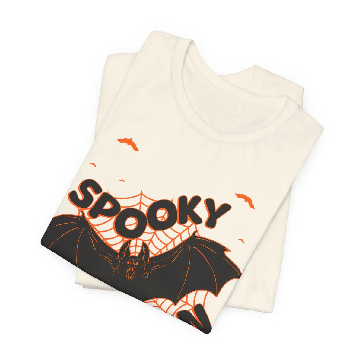Printify Spooky Season Bat Graphic Halloween Tshirt Lightweight Soft Tee - T-Shirts T-Shirt