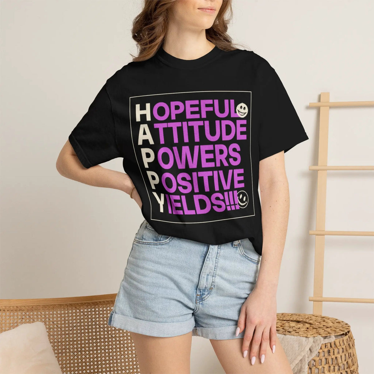 Printify Hopeful Attitude Powers Positive Yields T-Shirt - T-Shirts T-Shirt