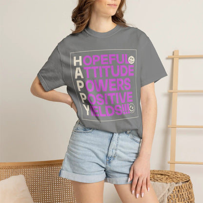 Printify Hopeful Attitude Powers Positive Yields T-Shirt - T-Shirts T-Shirt