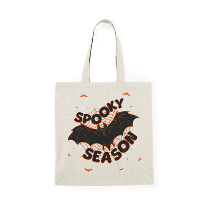 Printify Halloween Spooky Season Bat Cotton Canvas Reusable Grocery Tote Bag - Tote Bags Bags