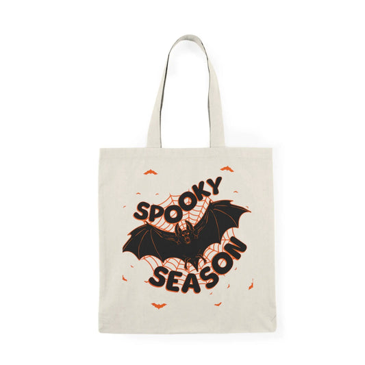 Printify Halloween Spooky Season Bat Cotton Canvas Reusable Grocery Tote Bag - Tote Bags Bags