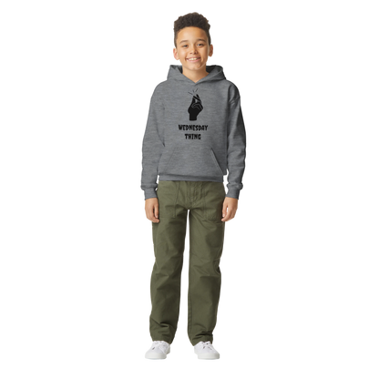 Printify Spooky Mid-weight Fleece Youth Hoodie | Gildan SF500B ring spun sports grey - Print Material