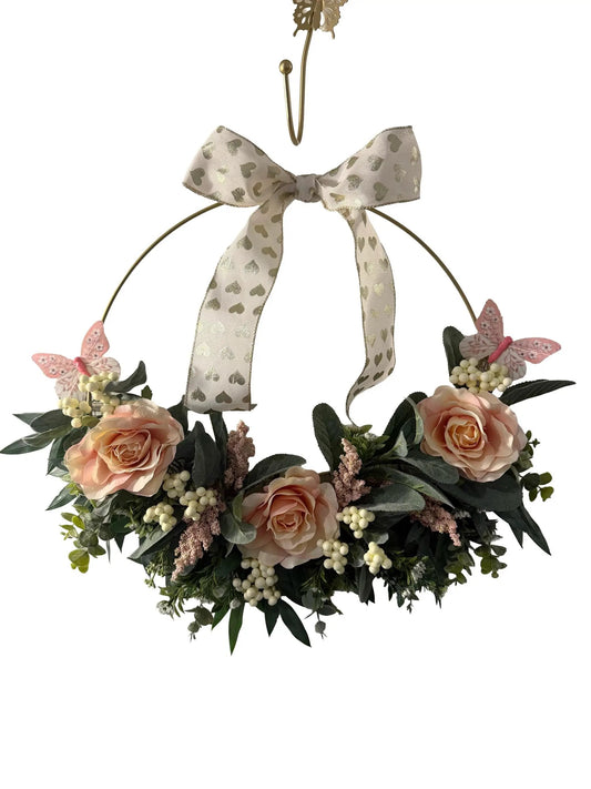 Tulu Prints & Designs Handmade Blush Rose Gold Hoop Wreath — Modern Minimalist Front Door Décor - Uncategorized