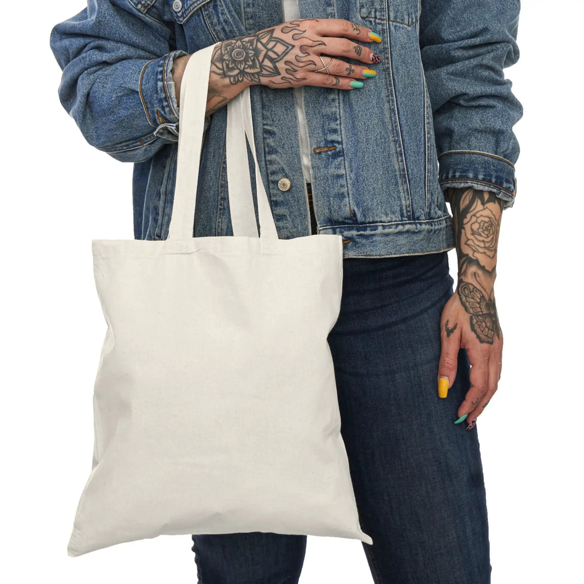 Printify Halloween Spooky Season Bat Cotton Canvas Reusable Grocery Tote Bag - Tote Bags Bags