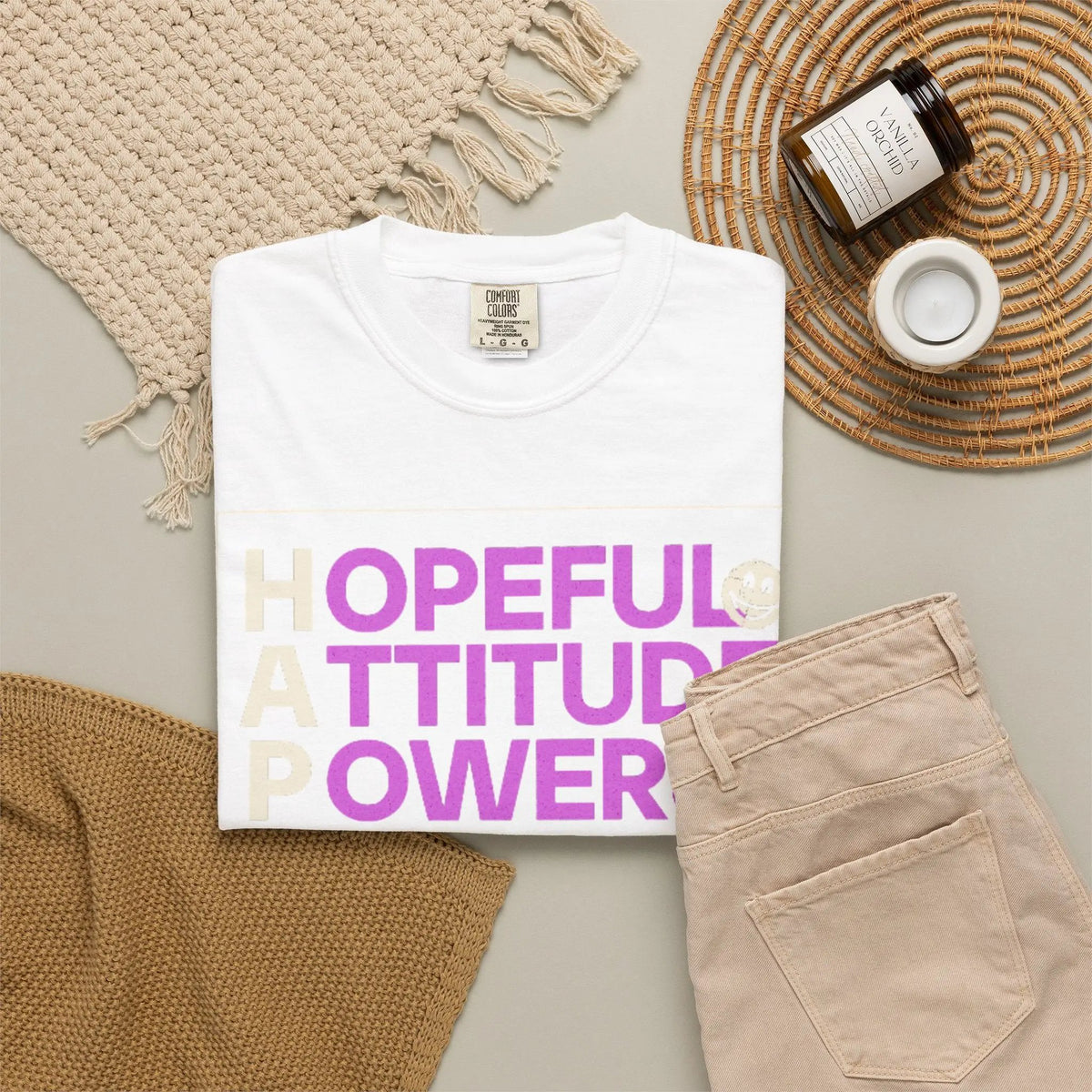 Printify Hopeful Attitude Powers Positive Yields T-Shirt - T-Shirts T-Shirt