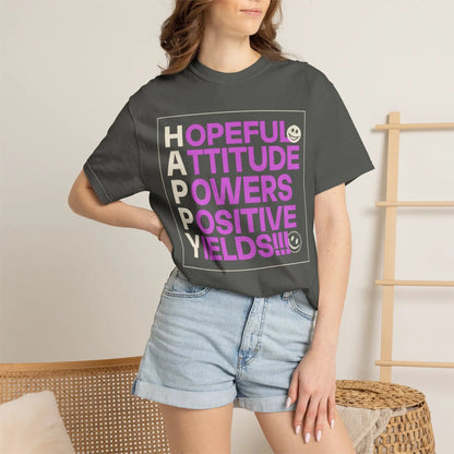 Printify Hopeful Attitude Powers Positive Yields T-Shirt - T-Shirts T-Shirt
