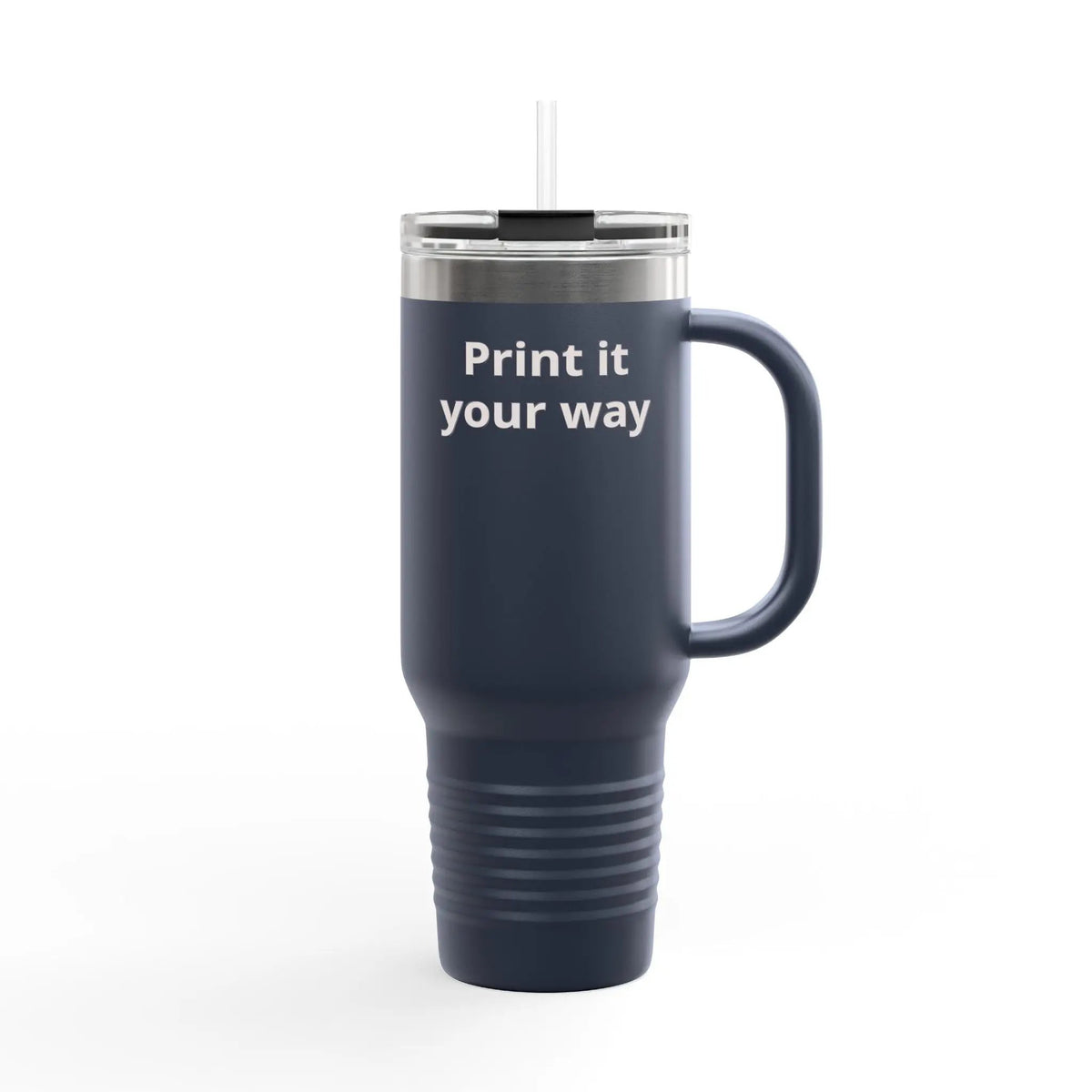 Printify 40oz Insulated Travel Mug with Handle – Customizable Big Tumbler for Road Trips & Daily Hydration - Travel Mugs Mug