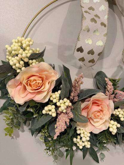 Tulu Prints & Designs Handmade Blush Rose Gold Hoop Wreath — Modern Minimalist Front Door Décor - Uncategorized