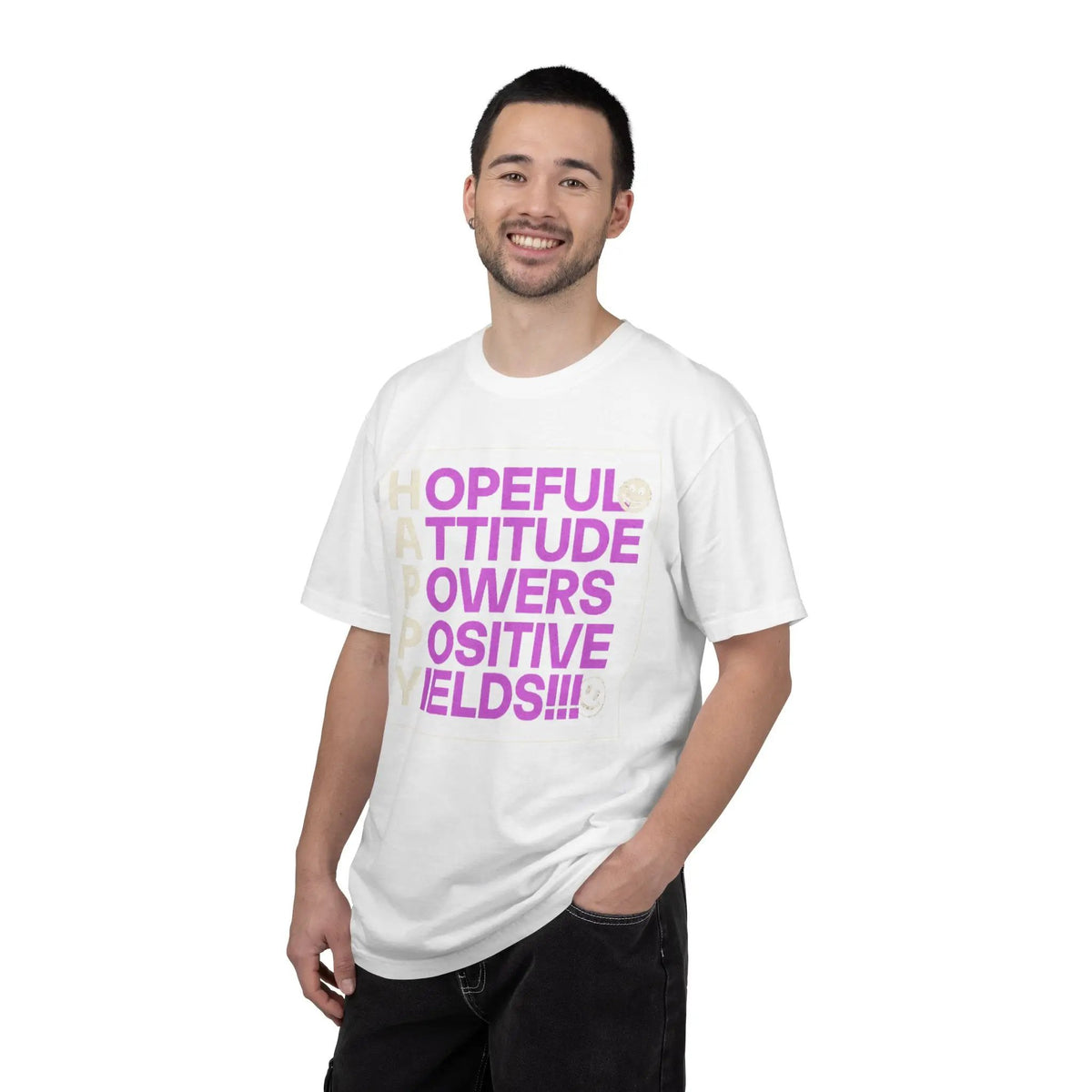 Printify Hopeful Attitude Powers Positive Yields T-Shirt - T-Shirts T-Shirt