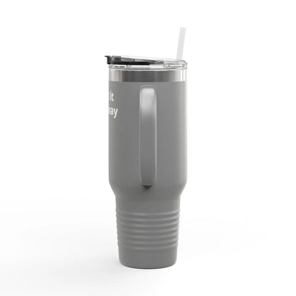 Printify 40oz Insulated Travel Mug with Handle – Customizable Big Tumbler for Road Trips & Daily Hydration - Travel Mugs Mug