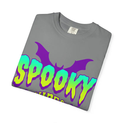 Printify Spooky Vibes T-Shirt — Neon Halloween Bat Graphic Tee - T-Shirts T-Shirt