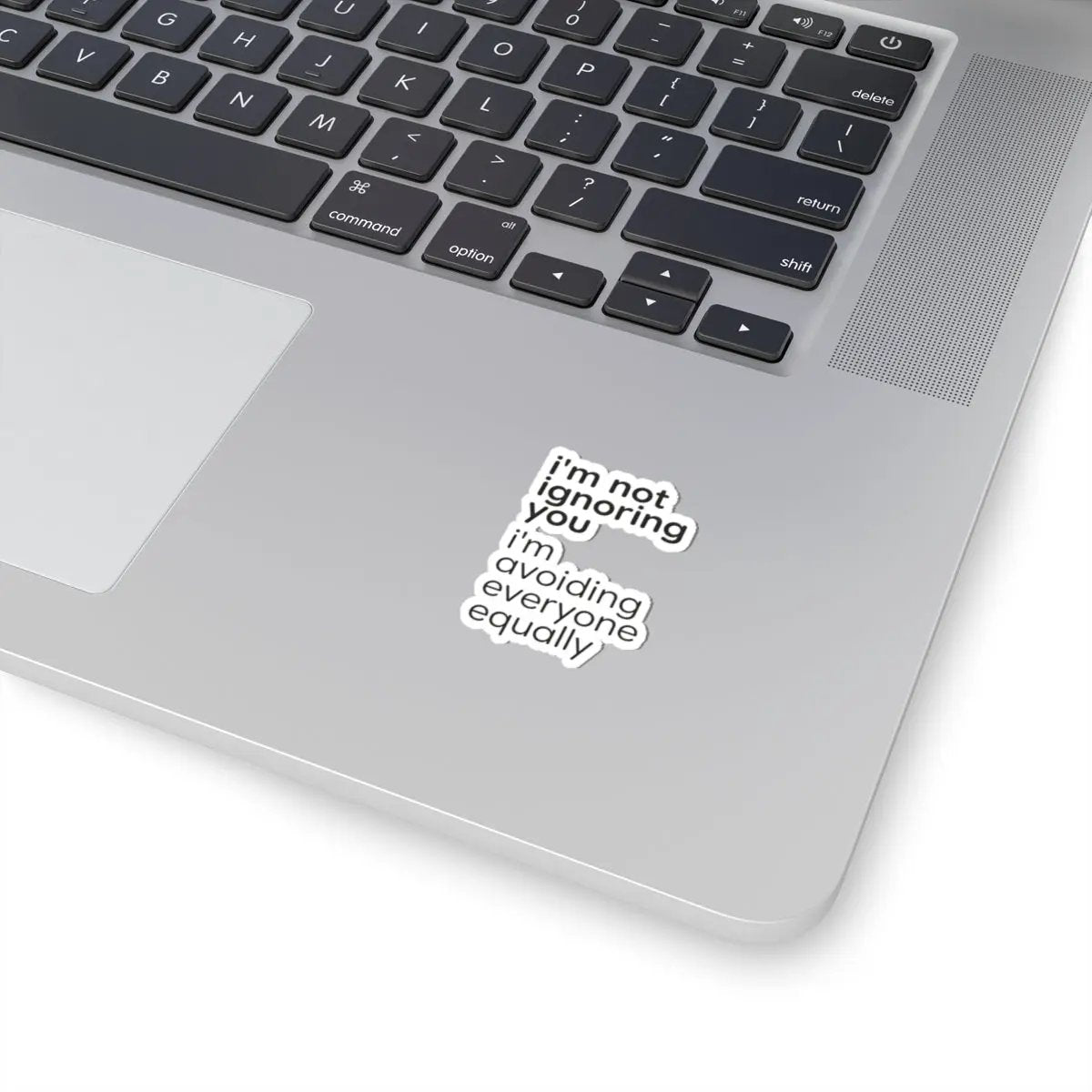 Printify i'm not ignoring you i'm avoiding everyone equally Sticker | Grumpy Humor, Sarcastic Laptop Decal - Decorative Stickers Paper products