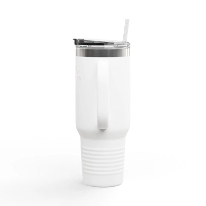Printify 40oz Insulated Travel Mug with Handle – Customizable Big Tumbler for Road Trips & Daily Hydration - Travel Mugs Mug