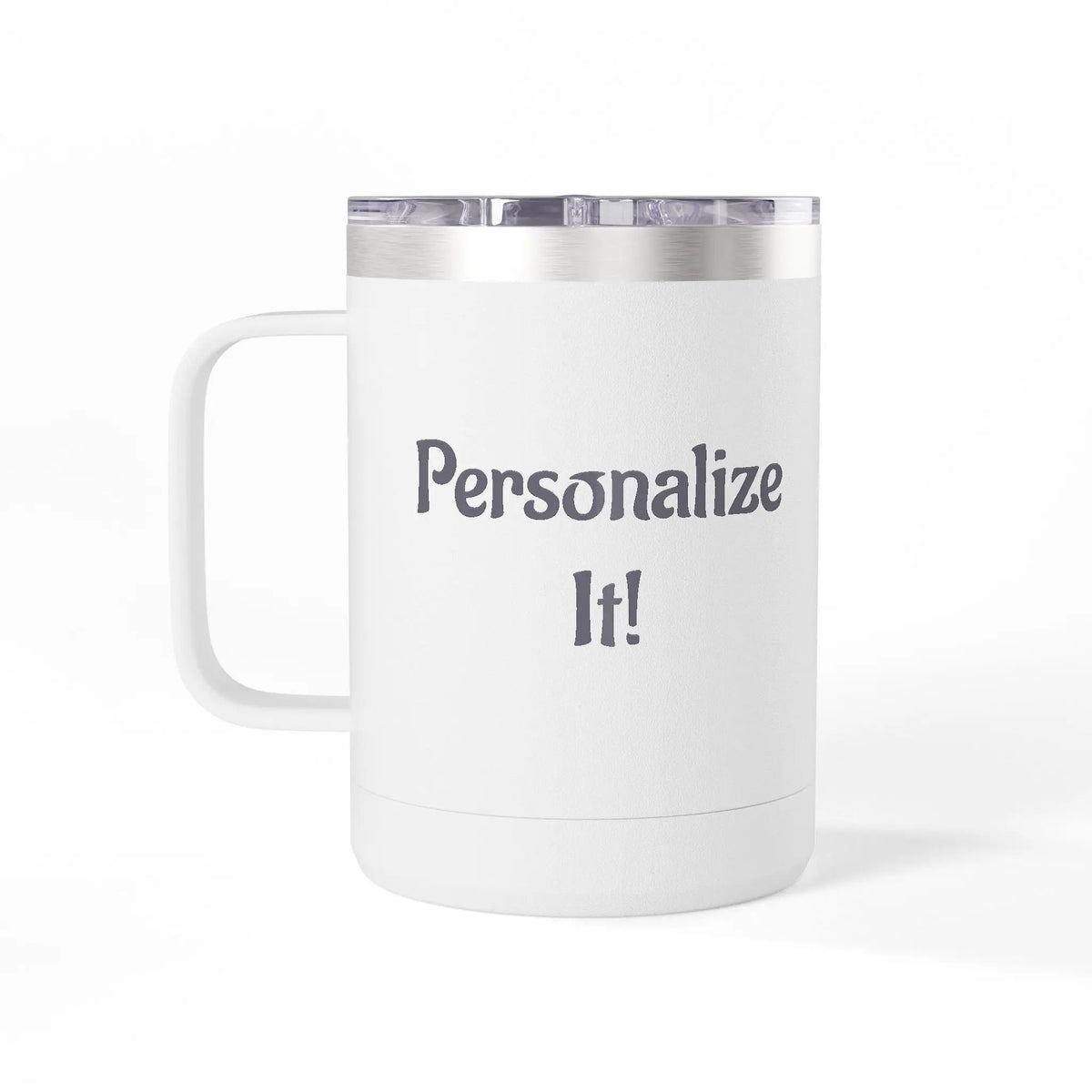 Printify 15oz White Travel Mug Tumbler — Minimalist Insulated Coffee Mug - Tumblers Mug